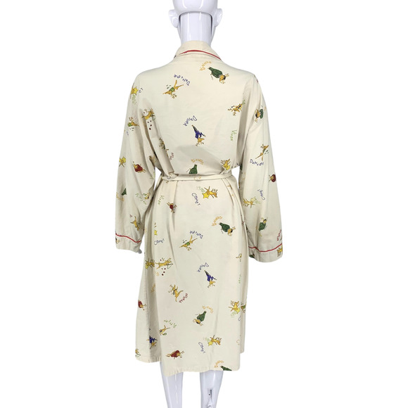 Pottery Barn Santas Reindeer Flannel Robe Sz XL 100% Cotton Portugal Storage Bag - Picture 6 of 7